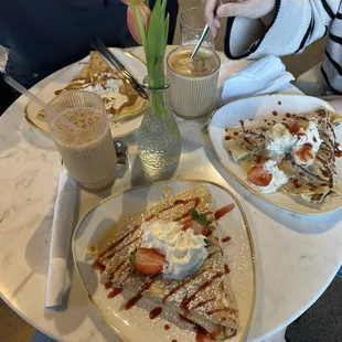 Strawberries &amp; Creme Crepe + vanilla chai latte