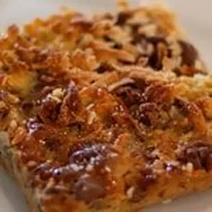 two pieces of coffee cake on a plate