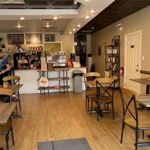 the interior of a coffee shop