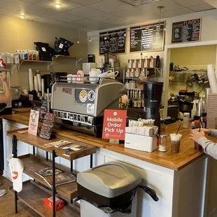 a coffee shop counter