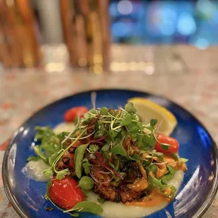 POLPO ALLA GRIGLIA $19 GRILLED MEDITERRANEAN OCTOPUS, POTATO PUREE, ARUGULA, CHERRY TOMATO CONFIT, ANCHOVIES DRESSING, December 2024