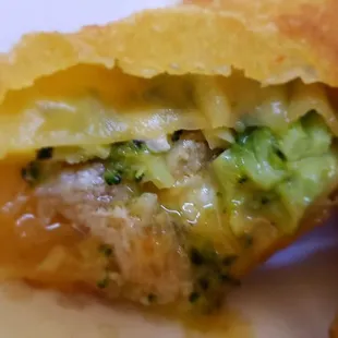 Broccoli, chicken and cheddar roll