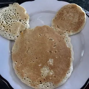 Mickey pancake comes with the kiddie breakfast