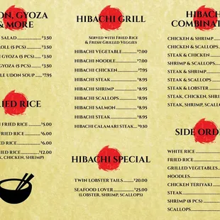 the menu