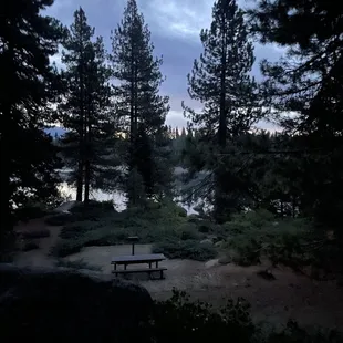 Day use camp ground right by the lake. Early morning stroll.