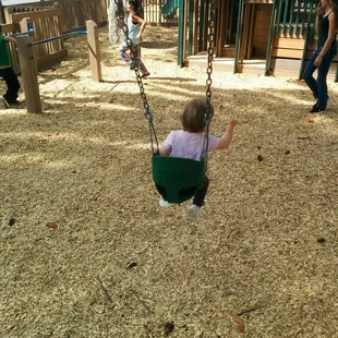 Nice shaded area for the baby swings