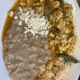 $5 nopales with eggs rice and beans... yes.. $5 not on the menu