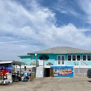 Storefront and parking area