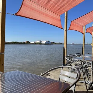 Seating in The Well (bar atmosphere on the water)