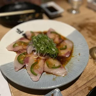 Hamachi Carpaccio, 8/10. A lot of good flavors