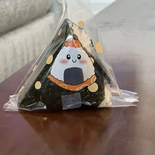 How cute is that?  Individually wrapped plum onigiri!