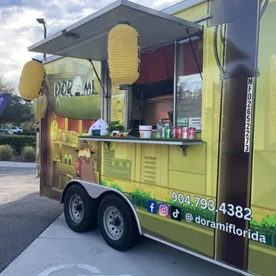 a food truck parked in a parking lot