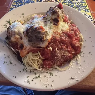 Spaghetti and meatballs