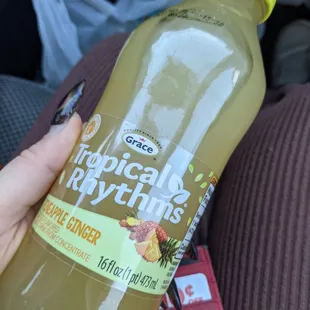 a bottle of tropical syrup