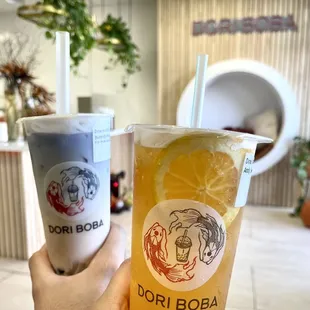 Butterfly Rose Milk Tea and Andy&apos;s Feck Tea