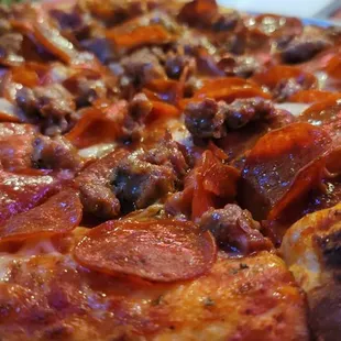pepperoni and sausage pizza