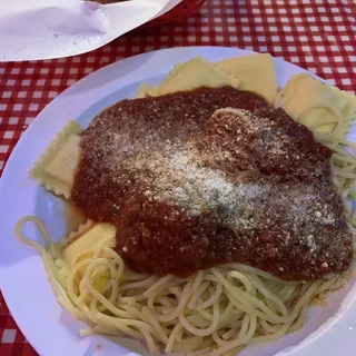 Combination Dinner - Ravioli and Spaghetti