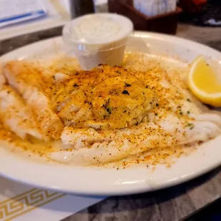 Crabcake stuffed cod