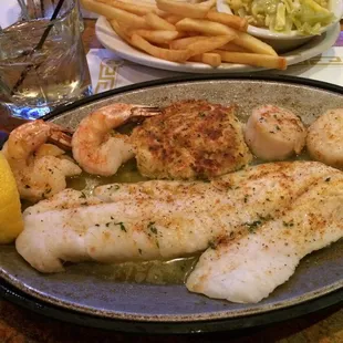 Broiled fish platter