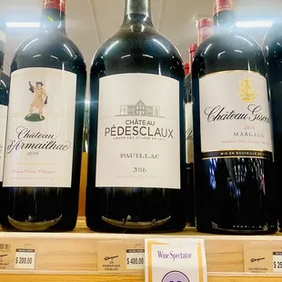 Large selection of wines in the large sizes like imperial, salmanazar &amp; Balthazar etc.,
