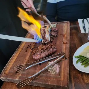 Butchers cut on board and bone marrow