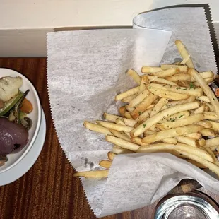 Truffle french fries and Grilled vegetables