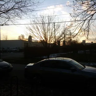 Sun setting on the Indy skyline