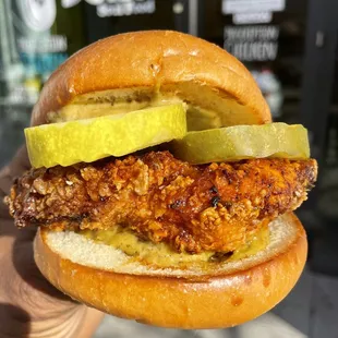 Fried chicken breast sandwich