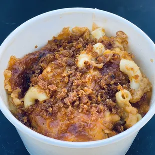 Mac n Cheese with injera crumbs ($5)