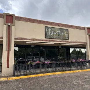 The back, with a cute patio to eat outdoors