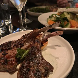 Lamb lollipops / Traditonal greek salad