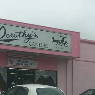 Pink building,  can&apos;t miss it.