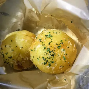 the inside of a bag of potatoes