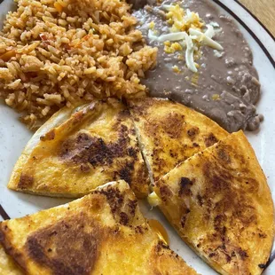 Kids menu: cheese quesadillas