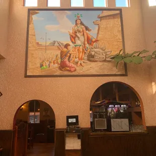 a mural of a woman and child