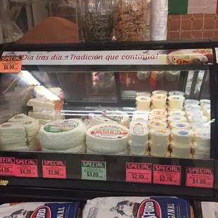 Fresh cheeses and sour cream.