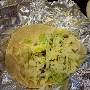 Beef soft taco