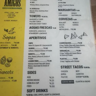 menu