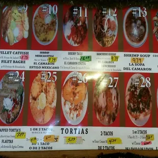 a menu for a mexican restaurant