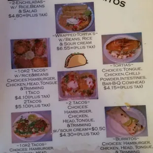 menu