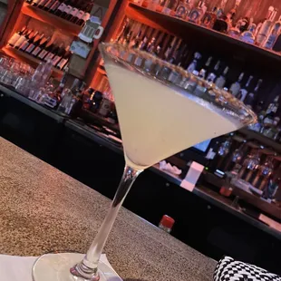 a martini on the bar