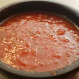 Salsa has a nice garlic flavor