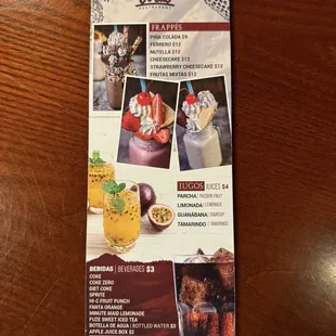 Drink menu
