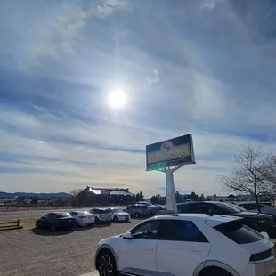 a parking lot full of cars