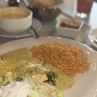a plate of mexican food