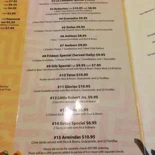 menu