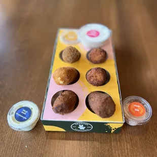 a box of donuts on a table