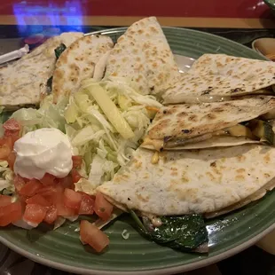 Roasted veggie quesadilla.