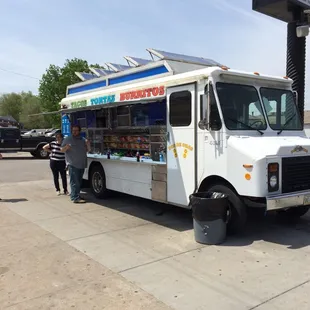 a food truck parked in a parking lot