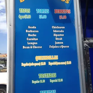 menu board